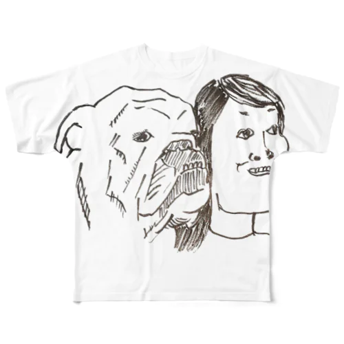 犬と私 All-Over Print T-Shirt