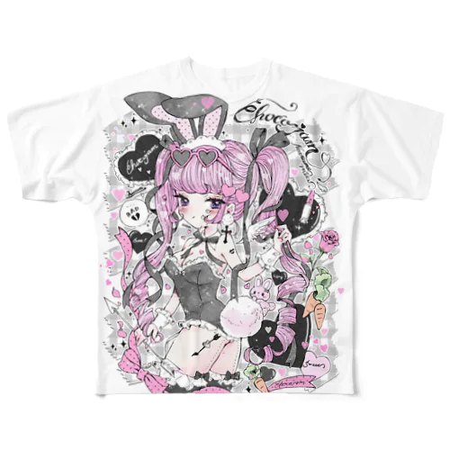 BUNNY♡BUNNY All-Over Print T-Shirt