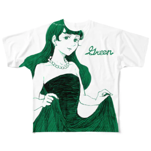 Green All-Over Print T-Shirt