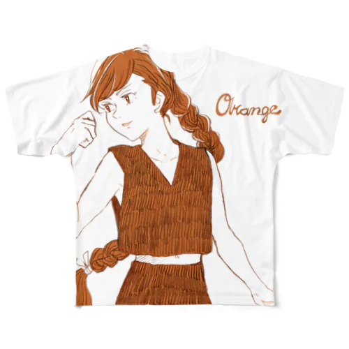 Orange All-Over Print T-Shirt