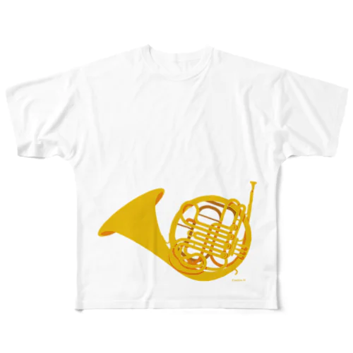 Hold Horn（イエロー） All-Over Print T-Shirt