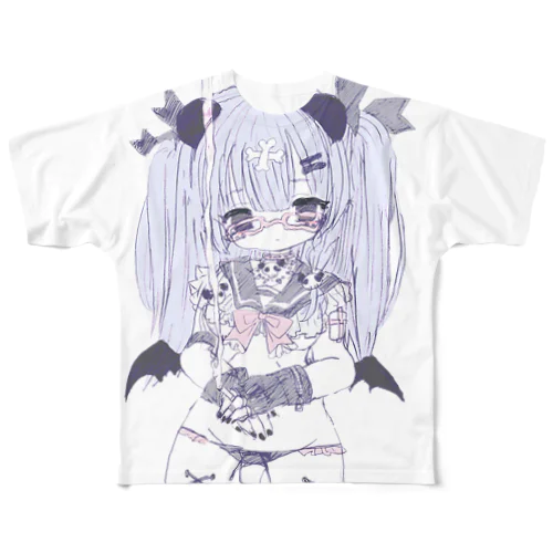 めがねのゴスパンダ フルグラフィックTシャツ