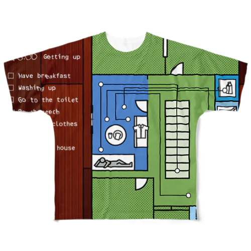 モーニングルーティン　緑 All-Over Print T-Shirt