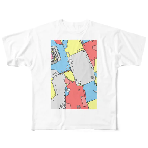 patchwork フルグラフィックTシャツ