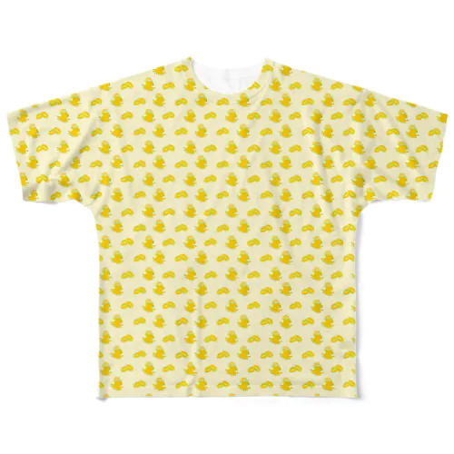 タコDJとイカのリングフライ All-Over Print T-Shirt