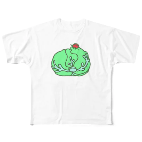 キャベツとてんとう虫 All-Over Print T-Shirt