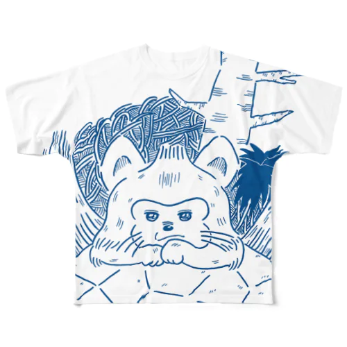 あおむろひろゆき×ハイエナズクラブ(その2) All-Over Print T-Shirt