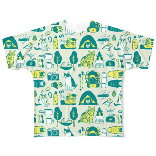 camp cats All-Over Print T-Shirt