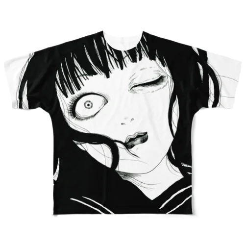 片目嬢 フルグラフィックTシャツ