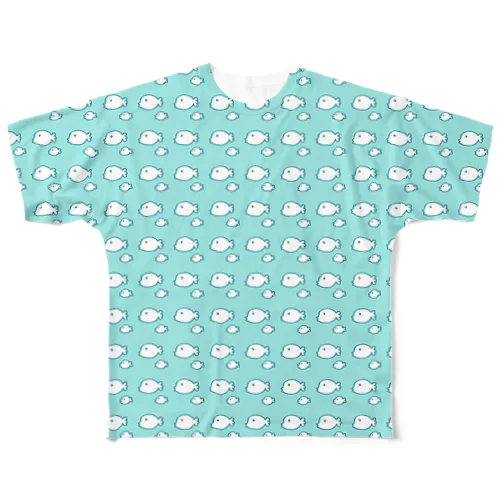 ゆるふわ魚群Tシャツ All-Over Print T-Shirt