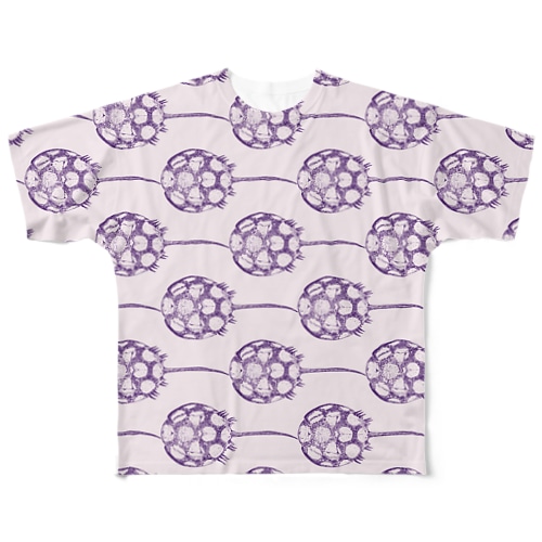 水玉海洋生物　カブトガニ All-Over Print T-Shirt