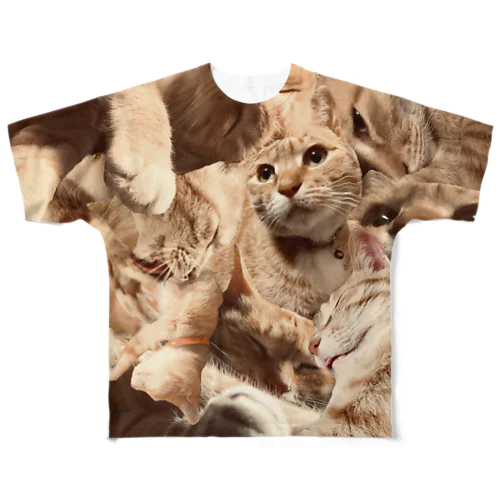 ねこまみれ All-Over Print T-Shirt