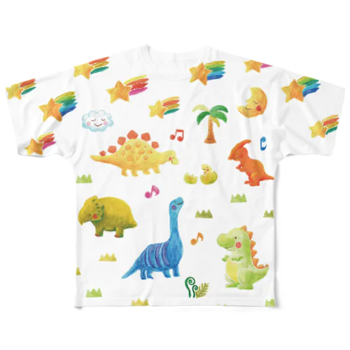 夢見る恐竜 All-Over Print T-Shirt