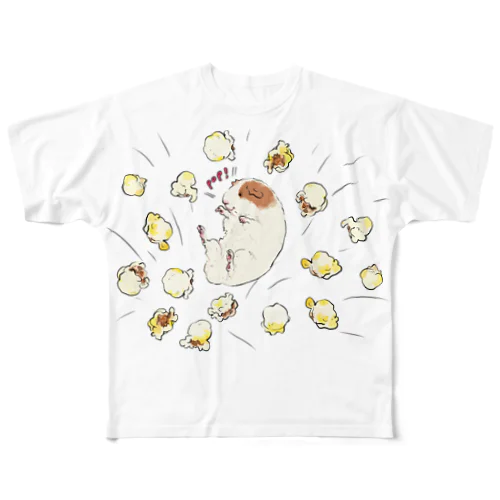 popcorningモルモットB フルグラフィックTシャツ