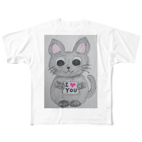 猫のみーにゃん フルグラフィックTシャツ