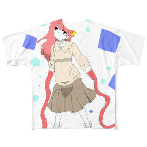 夕子ちゃん(フル) フルグラフィックTシャツ