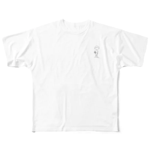 サッカーボールと少年(x) All-Over Print T-Shirt