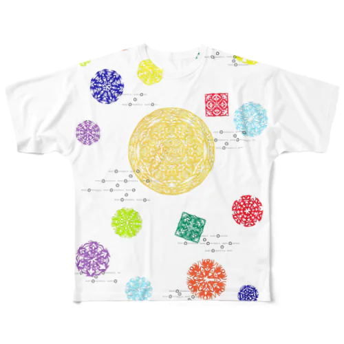 Maru ⭕ Mandala 花雲流 フルグラフィックTシャツ