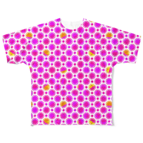 Pink citrus フルグラフィックTシャツ