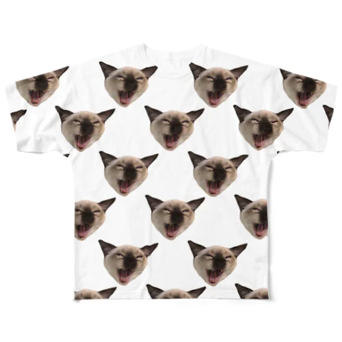 たっぷり猫でも笑うほど All-Over Print T-Shirt