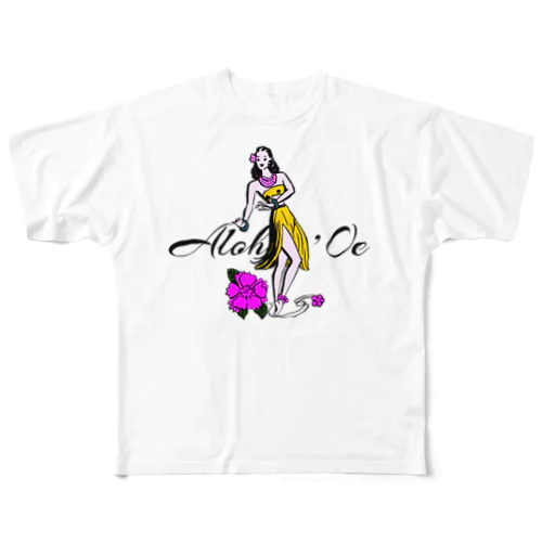 HULA GIRL フルグラフィックTシャツ