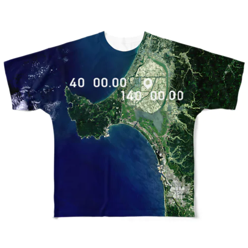 秋田県 南秋田郡 Tシャツ 両面 All-Over Print T-Shirt