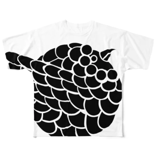 黒いサブロウ All-Over Print T-Shirt