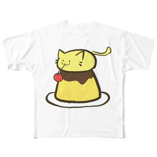 ぷりん フルグラフィックTシャツ