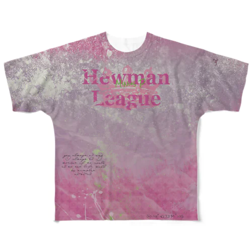 クラウン ビンテージ風T-Shirts Hewman League（Heauman Leagueの前身） フルグラフィックTシャツ