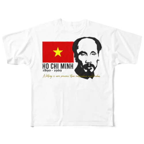 HO CHI MINH フルグラフィックTシャツ