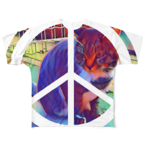 PEACE CAT All-Over Print T-Shirt