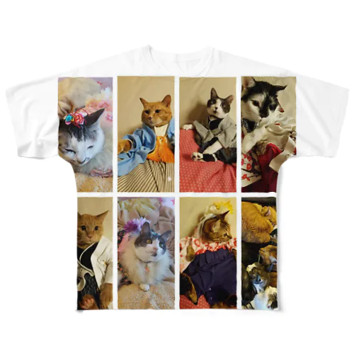 ユズさんちのねこたちおそろいで フルグラフィックTシャツ