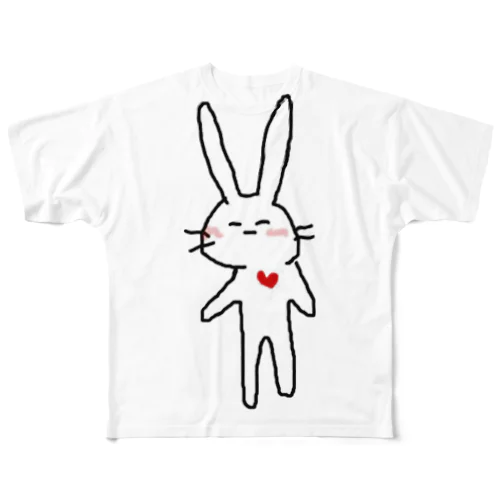 うさちゃん フルグラフィックTシャツ