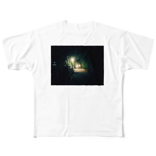 夜の目黒川 All-Over Print T-Shirt