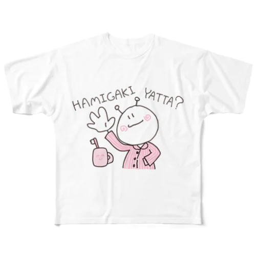 HAMIGAKI YATTA？/うちうじんくん フルグラフィックTシャツ