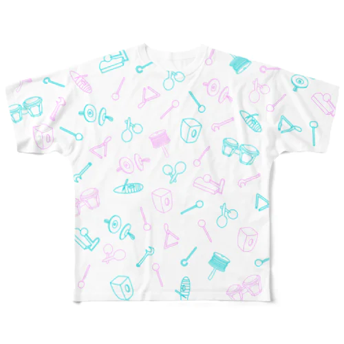 パーカッション(総柄) All-Over Print T-Shirt