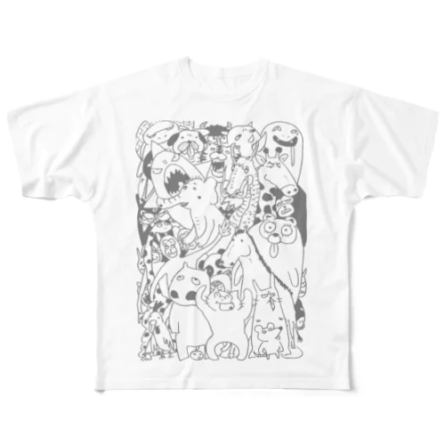 どうぶつまみれ All-Over Print T-Shirt