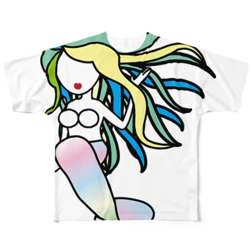 人魚(マーメイド) フルグラフィックTシャツ