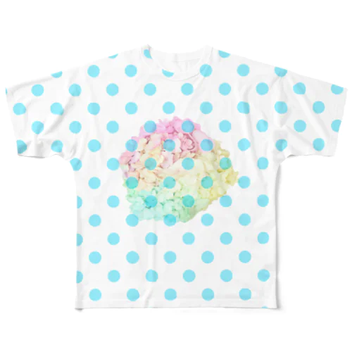 ミズタマトハナ・ニジイロアジサイ All-Over Print T-Shirt