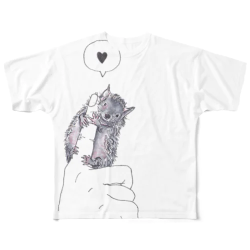 ひょっこりとヒメハリテンレック All-Over Print T-Shirt