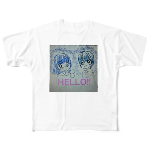 HELLO！！ フルグラフィックTシャツ