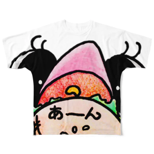 モモ色くちばしペンギンポニ❤お食事中 All-Over Print T-Shirt