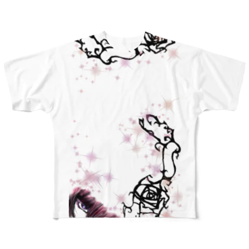 薔薇の少女 All-Over Print T-Shirt