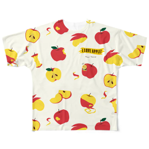 I Love Apple! Mmm! Yummy フルグラフィックTシャツ