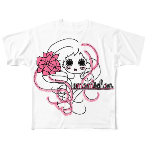 花ガール All-Over Print T-Shirt