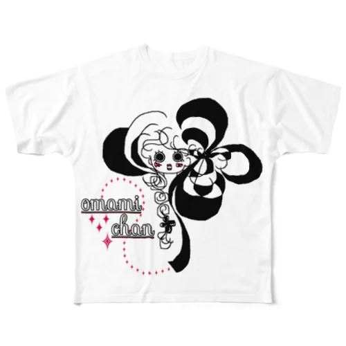 四つ葉ガール(黒) All-Over Print T-Shirt