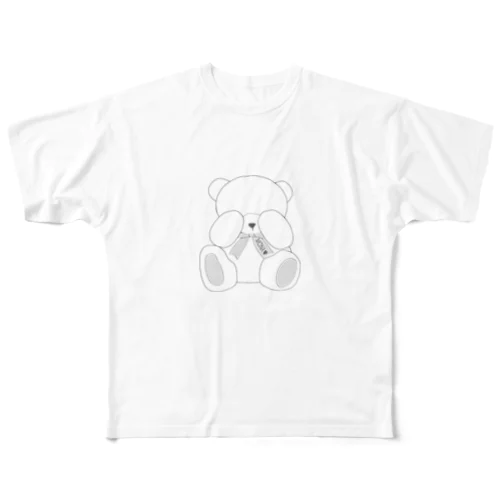 シャイなクマ All-Over Print T-Shirt