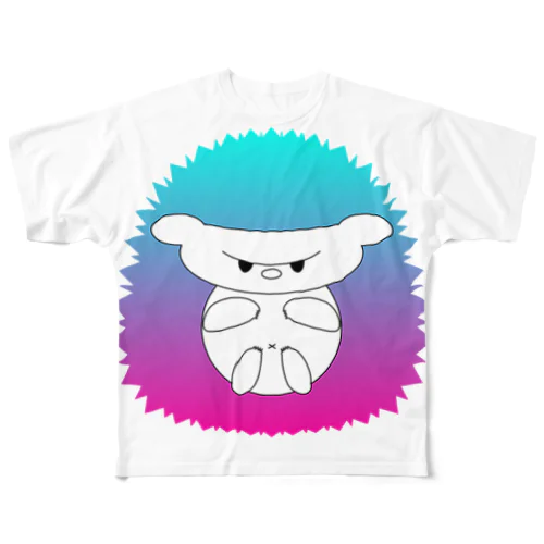 警戒するハリネズミ(トロピカル) All-Over Print T-Shirt