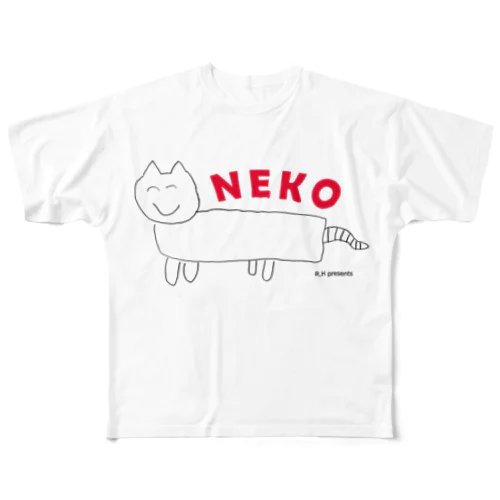 ねこ（小2） フルグラフィックTシャツ