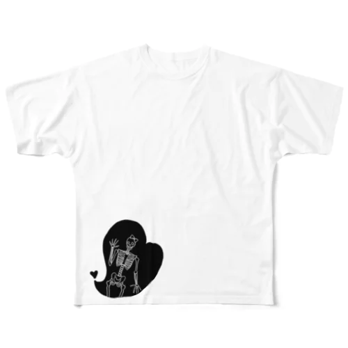 骸骨のベリアちゃんハート All-Over Print T-Shirt